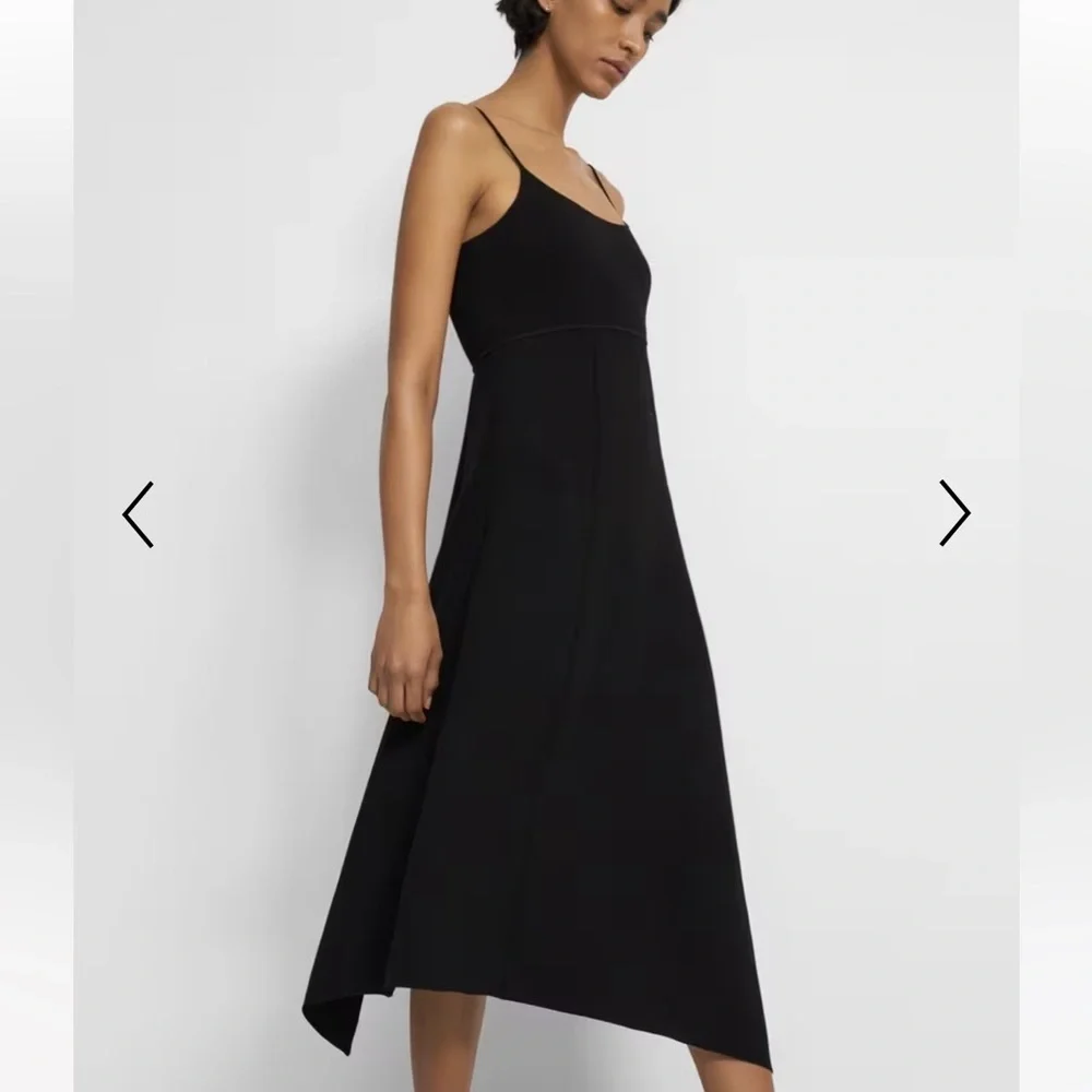 Theory Flared Slip Dress in Crepe - NEW - Picture 5 of 10